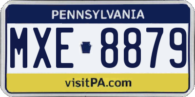 PA license plate MXE8879