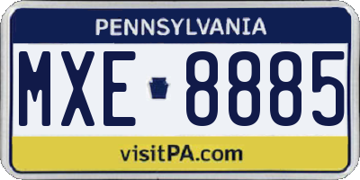 PA license plate MXE8885