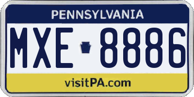 PA license plate MXE8886