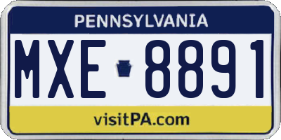 PA license plate MXE8891
