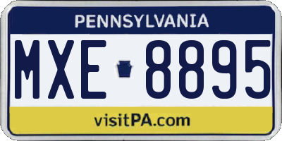 PA license plate MXE8895