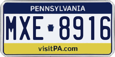 PA license plate MXE8916