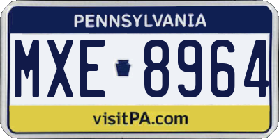PA license plate MXE8964