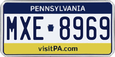 PA license plate MXE8969