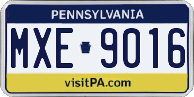 PA license plate MXE9016