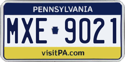 PA license plate MXE9021
