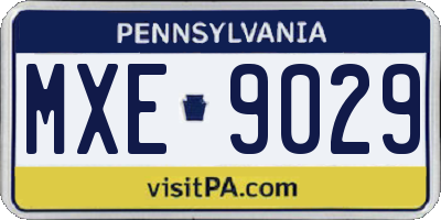 PA license plate MXE9029