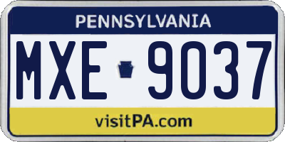 PA license plate MXE9037