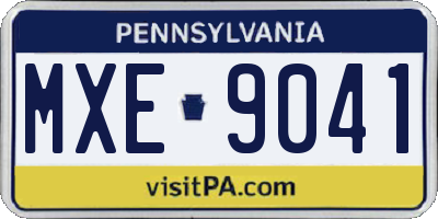 PA license plate MXE9041