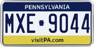PA license plate MXE9044