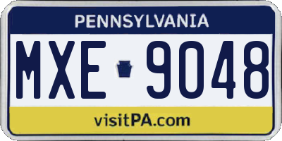 PA license plate MXE9048