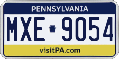 PA license plate MXE9054