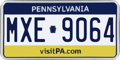 PA license plate MXE9064