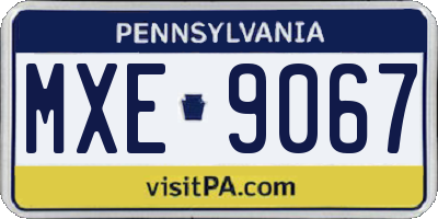 PA license plate MXE9067