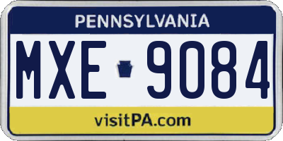 PA license plate MXE9084