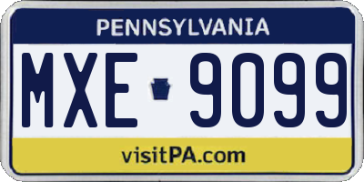 PA license plate MXE9099