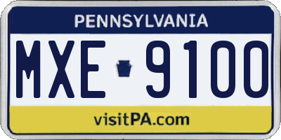 PA license plate MXE9100