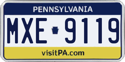 PA license plate MXE9119