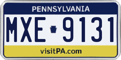 PA license plate MXE9131