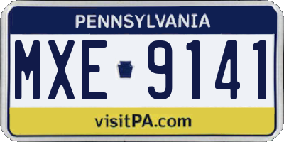 PA license plate MXE9141