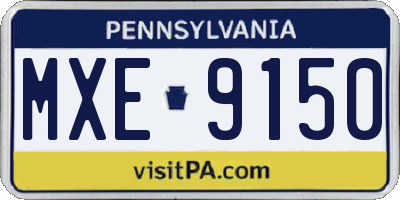 PA license plate MXE9150