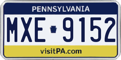 PA license plate MXE9152