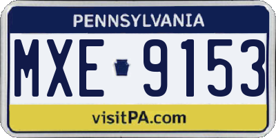 PA license plate MXE9153