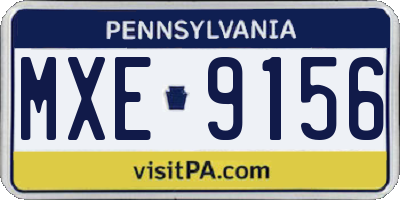 PA license plate MXE9156