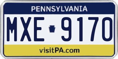 PA license plate MXE9170