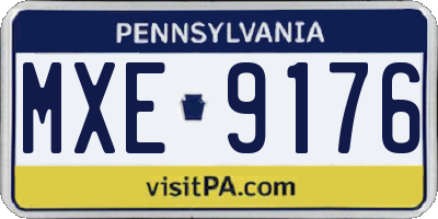 PA license plate MXE9176