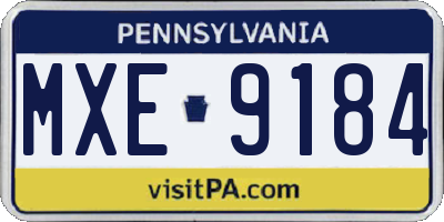 PA license plate MXE9184
