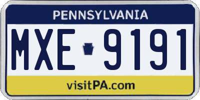 PA license plate MXE9191
