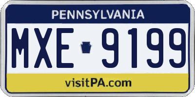 PA license plate MXE9199