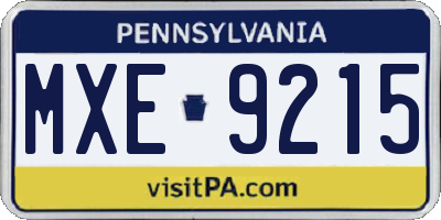 PA license plate MXE9215
