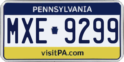 PA license plate MXE9299