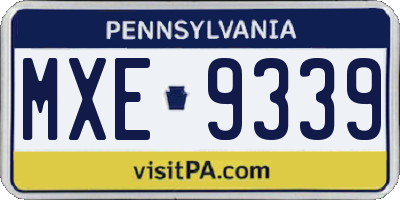 PA license plate MXE9339