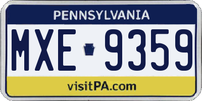 PA license plate MXE9359