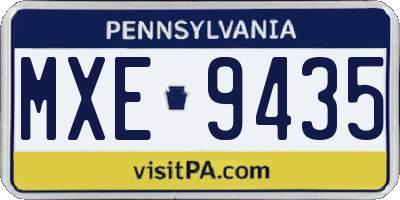 PA license plate MXE9435