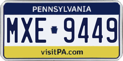 PA license plate MXE9449