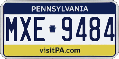 PA license plate MXE9484