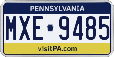 PA license plate MXE9485