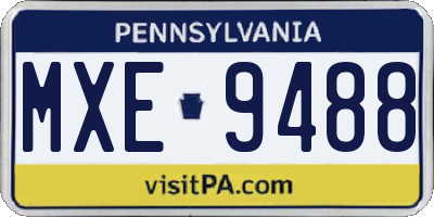 PA license plate MXE9488