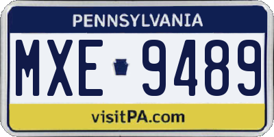 PA license plate MXE9489