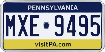 PA license plate MXE9495