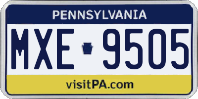 PA license plate MXE9505