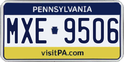 PA license plate MXE9506