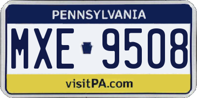 PA license plate MXE9508