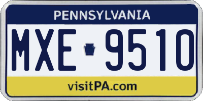 PA license plate MXE9510
