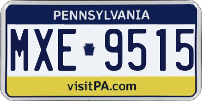 PA license plate MXE9515