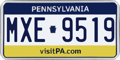 PA license plate MXE9519